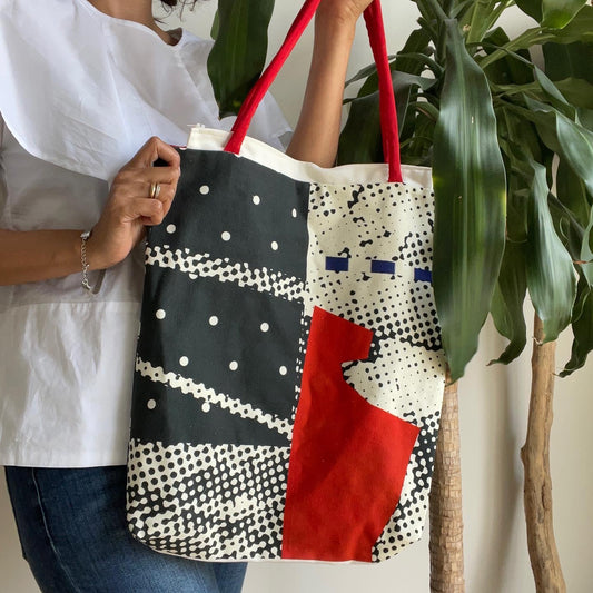 White and red shopping bag