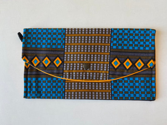 Pochette afro blu arancio