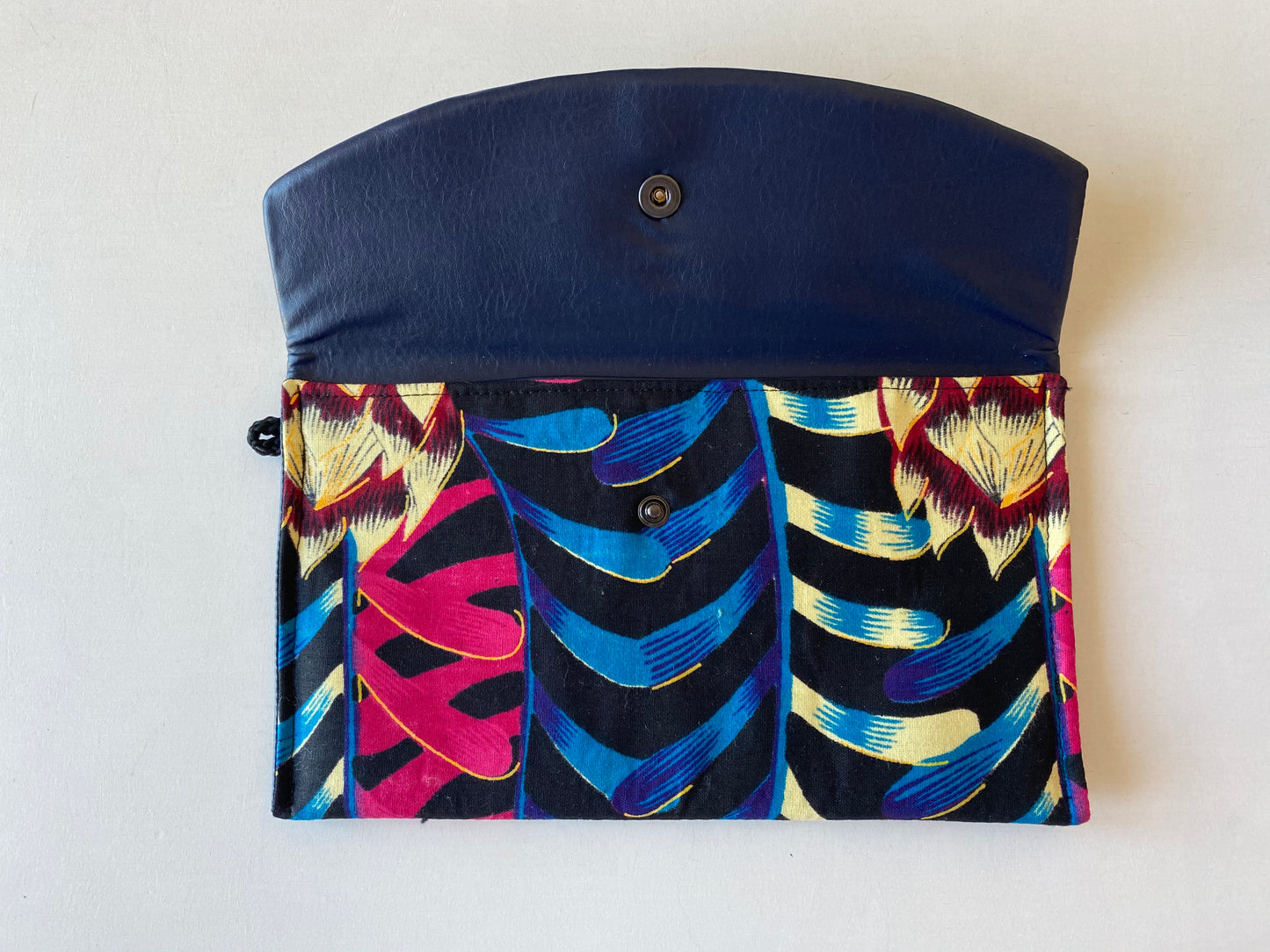 Blue purple afro clutch bag