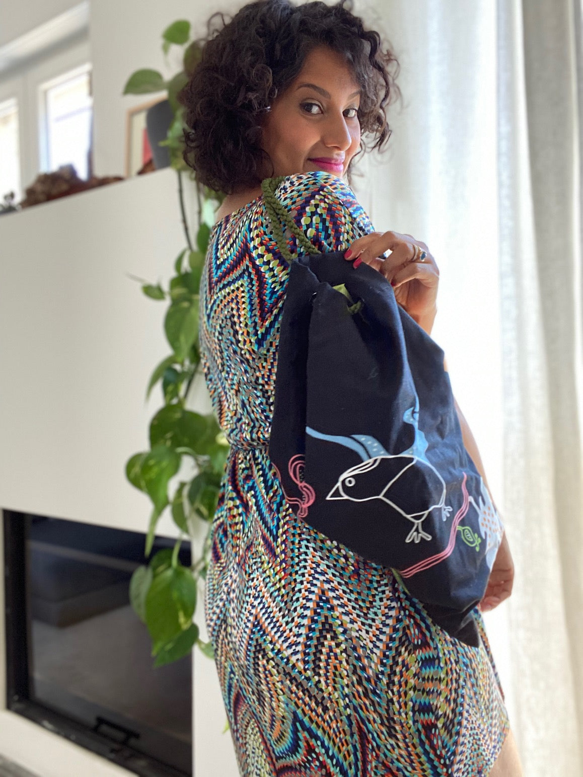 Black beach bag nature tropical