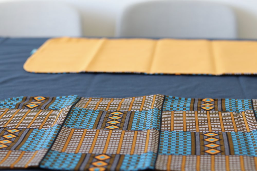 2 Placemats + 1 Double-sided African Wax Bread Holder